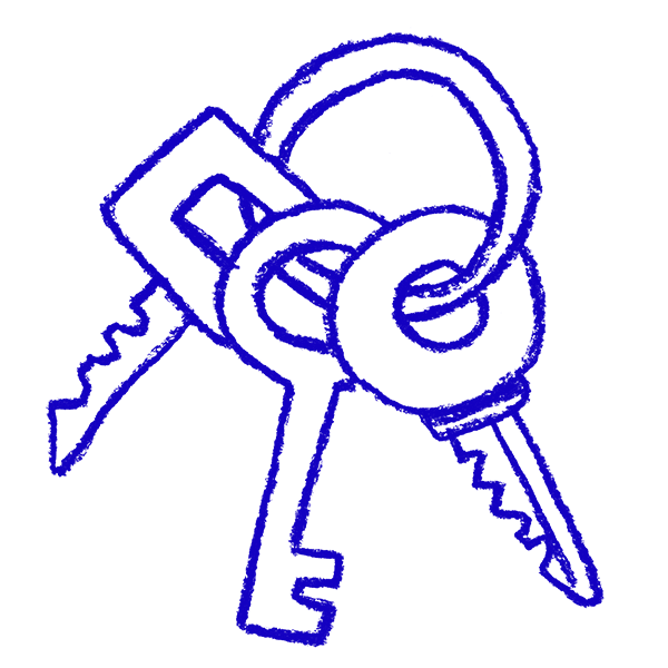 mind doodle of keys