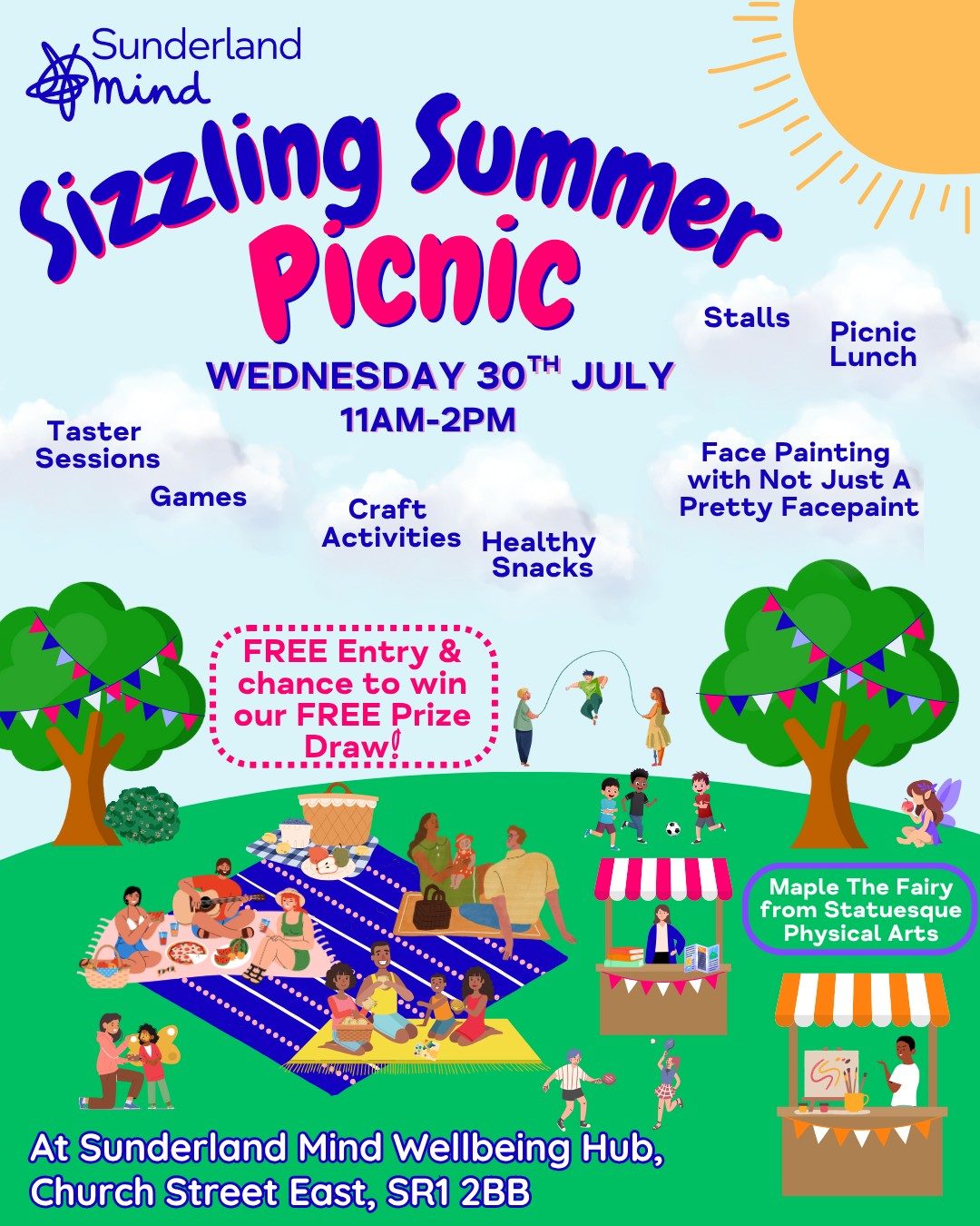 Summer Picnic Poster for 30th July 11-2pm