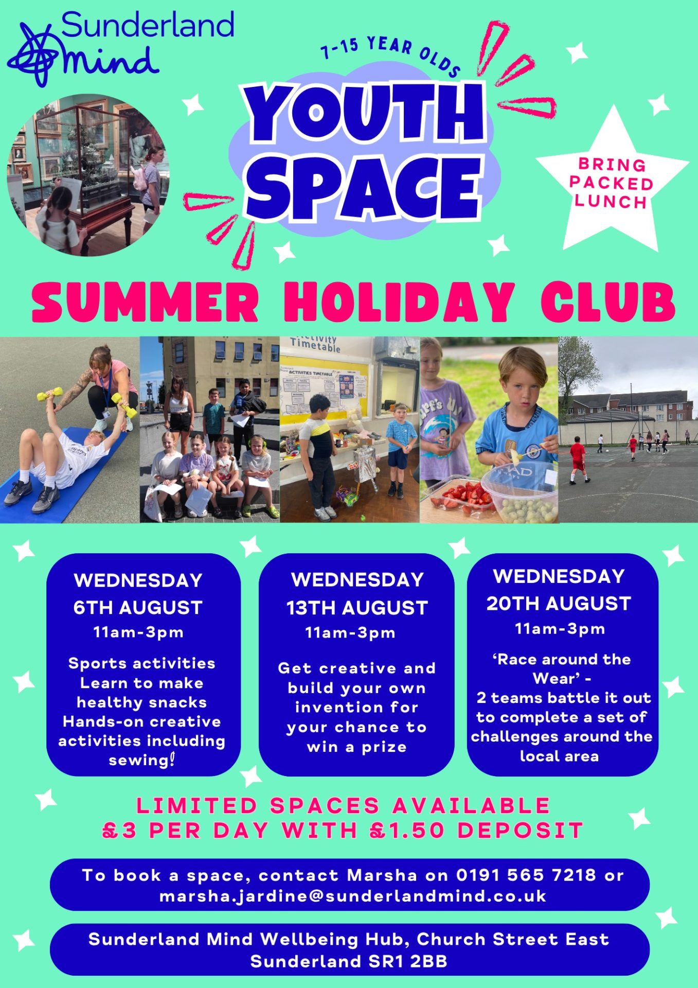 summer holiday poster detailing activities