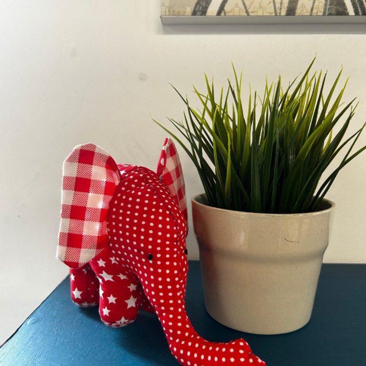 Patchwork Elephant made by Sunderland Mind Fabric Creations member.g bag made by Sunderland Mind Fabric Creations member.
