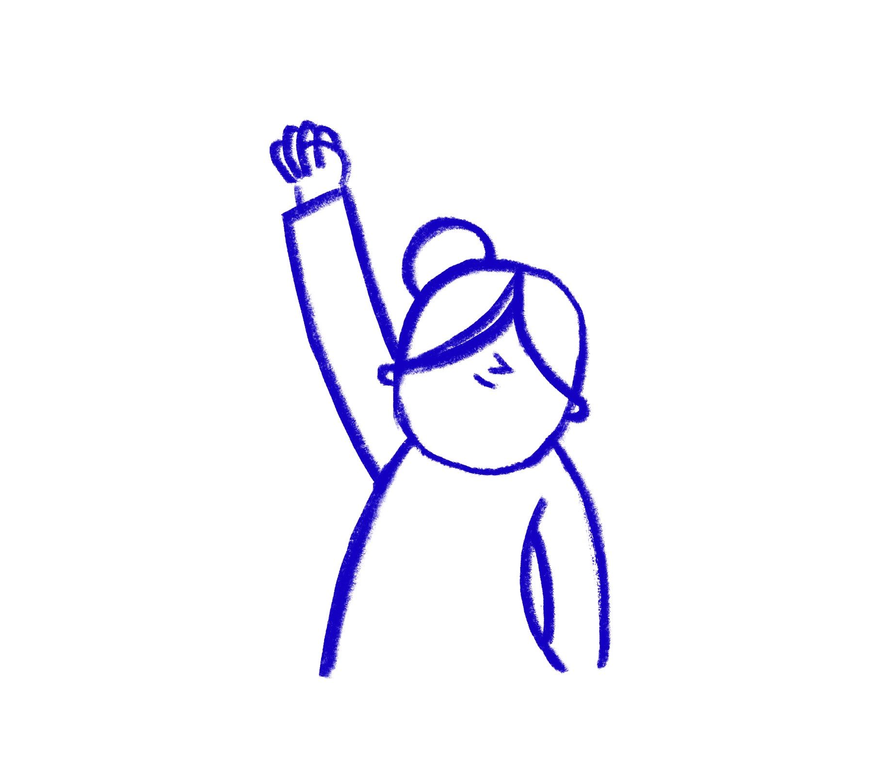 Girl with her fist in the air