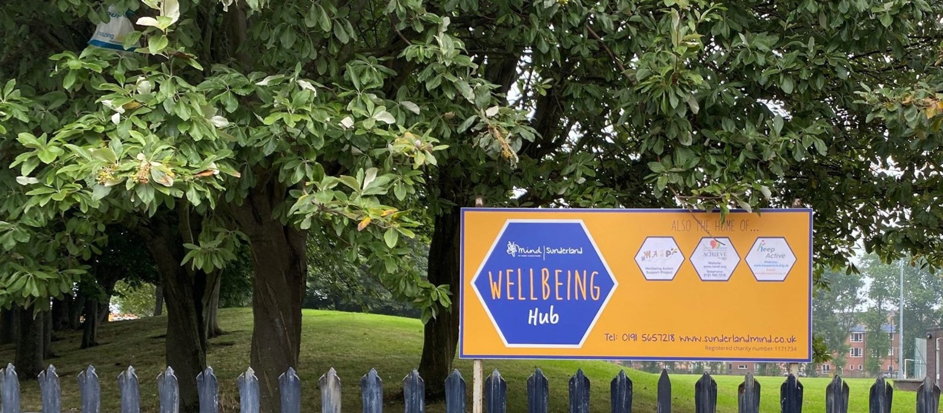 Sunderland Mind Sign with Trees in the Background