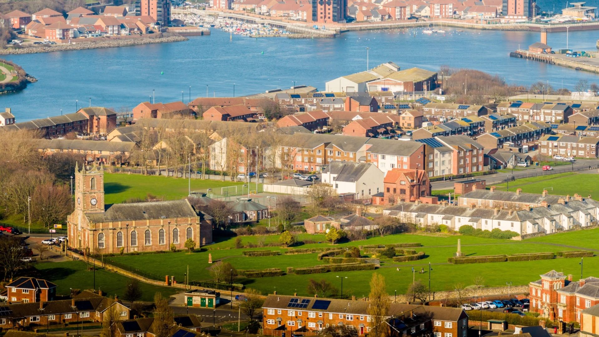 Aerial view of East End of Sunderland